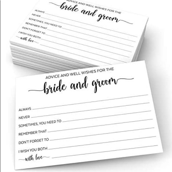 Wedding advice cards